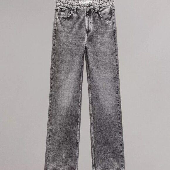 Rag & bone Miramar Shea High Rise Full Relaxed in Raven in Gray - Picture 2 of 8